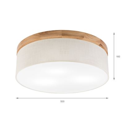 Brilagi - Ceiling light BELLADONNA 3xE27/15W/230V d. 50 cm creamy/oak