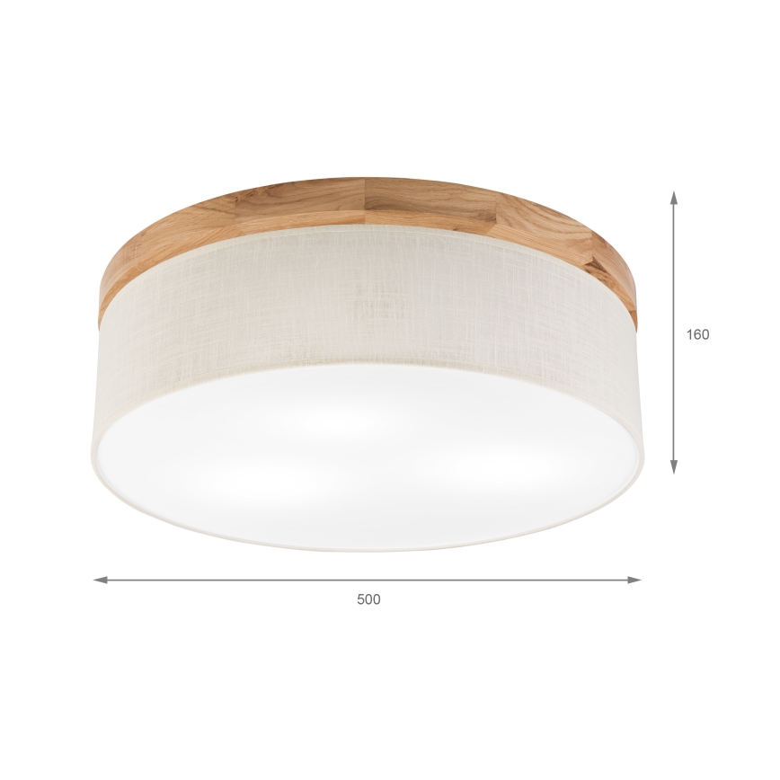 Brilagi - Ceiling light BELLADONNA 3xE27/15W/230V d. 50 cm creamy/oak