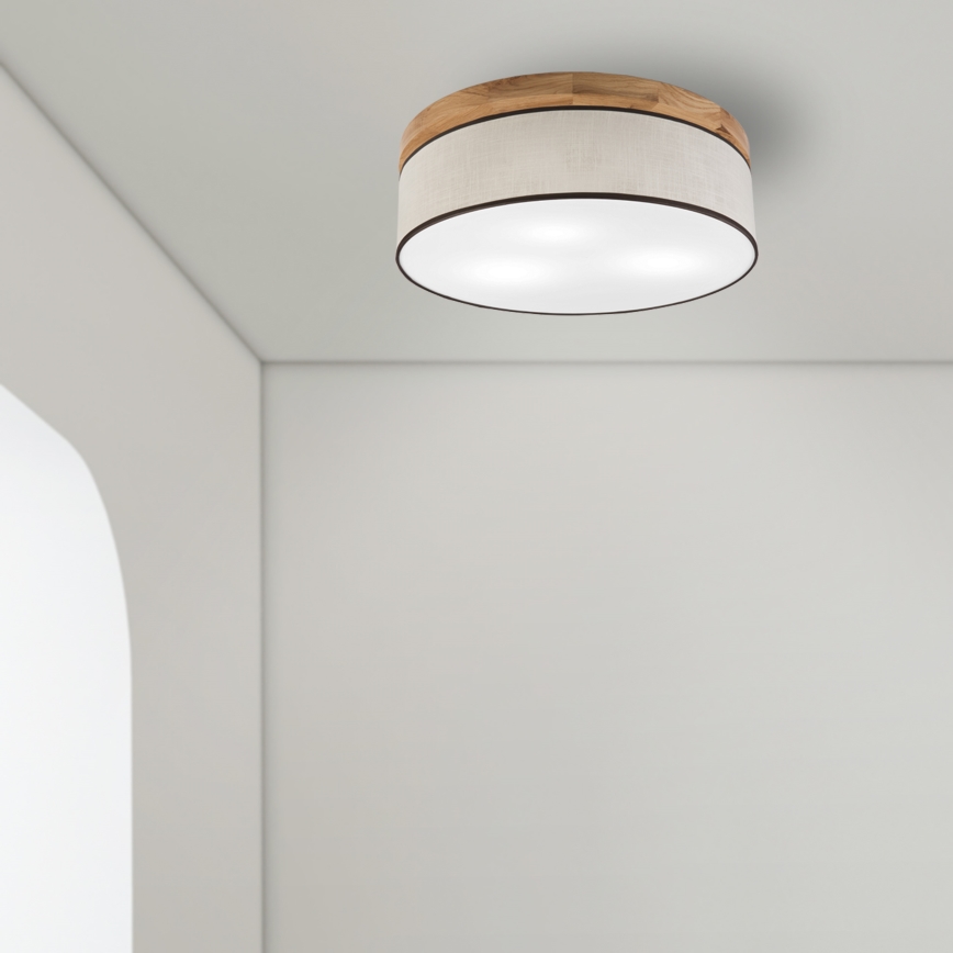 Brilagi - Ceiling light BELLADONNA 3xE27/15W/230V d. 50 cm creamy/oak