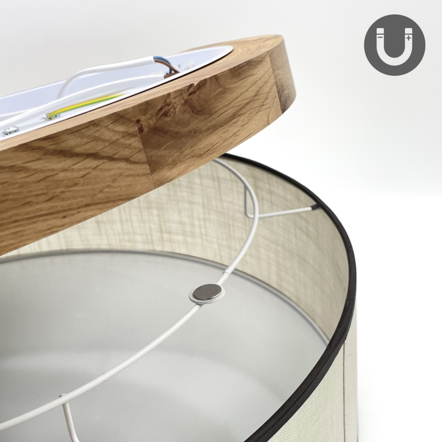 Brilagi - Ceiling light BELLADONNA 3xE27/15W/230V d. 50 cm creamy/oak