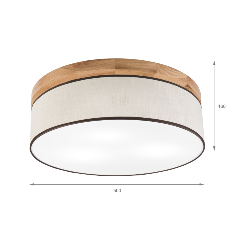 Brilagi - Ceiling light BELLADONNA 3xE27/15W/230V d. 50 cm creamy/oak