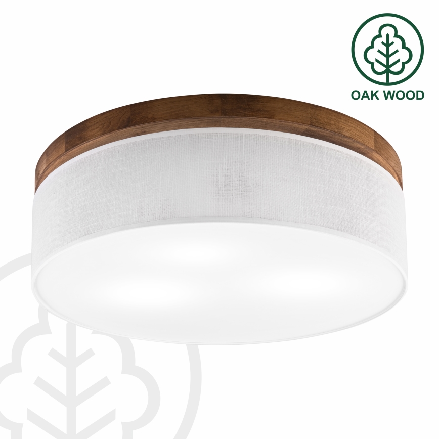 Brilagi - Ceiling light BELLADONNA 3xE27/15W/230V d. 50 cm white/oak cherry