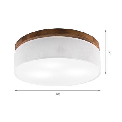Brilagi - Ceiling light BELLADONNA 3xE27/15W/230V d. 50 cm white/oak cherry