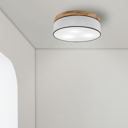Brilagi - Ceiling light BELLADONNA 3xE27/15W/230V d. 50 cm white/oak