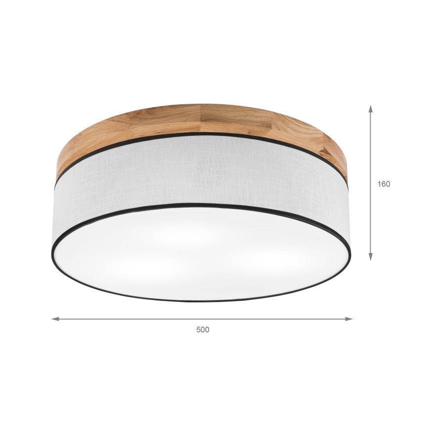 Brilagi - Ceiling light BELLADONNA 3xE27/15W/230V d. 50 cm white/oak