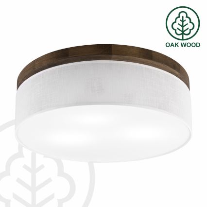 Brilagi - Ceiling light BELLADONNA 3xE27/15W/230V d. 50 cm white/oak walnut