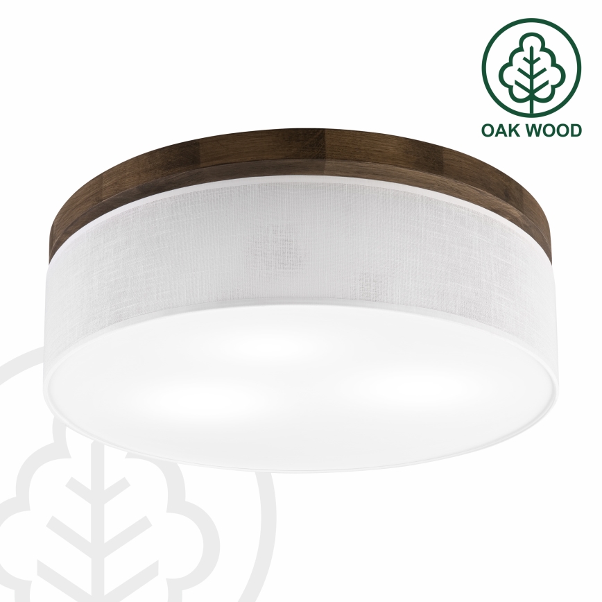 Brilagi - Ceiling light BELLADONNA 3xE27/15W/230V d. 50 cm white/oak walnut