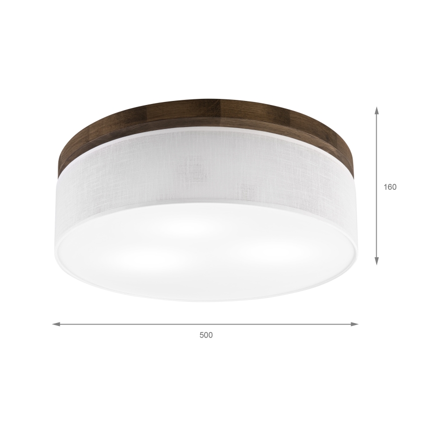 Brilagi - Ceiling light BELLADONNA 3xE27/15W/230V d. 50 cm white/oak walnut