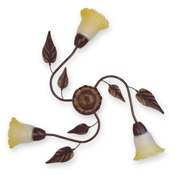 BRILAGI - Ceiling light BLOSSOM 3xE27/40W/230V Ø 75 cm patina/brass