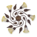 BRILAGI - Ceiling light BLOSSOM 6xE27/40W/230V dia. 75 cm patina/brass