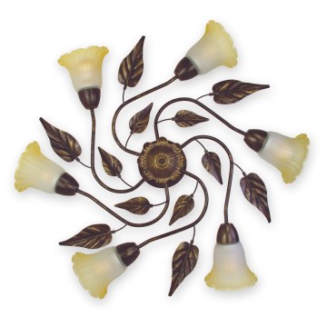 BRILAGI - Ceiling light BLOSSOM 6xE27/40W/230V dia. 75 cm patina/brass