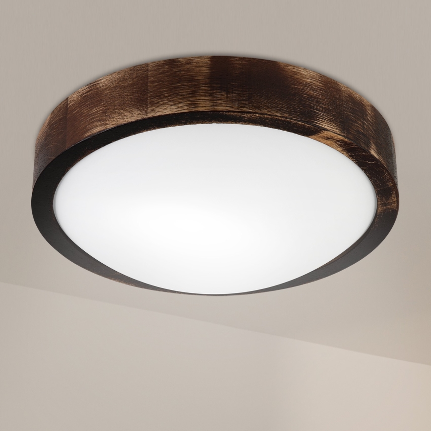Brilagi - Ceiling light CARVALHO SLIM SMOKEY 1xE27/60W/230V oak Ø 27.5 cm