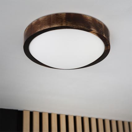 Brilagi - Ceiling light CARVALHO SLIM SMOKEY 1xE27/60W/230V oak Ø 27.5 cm