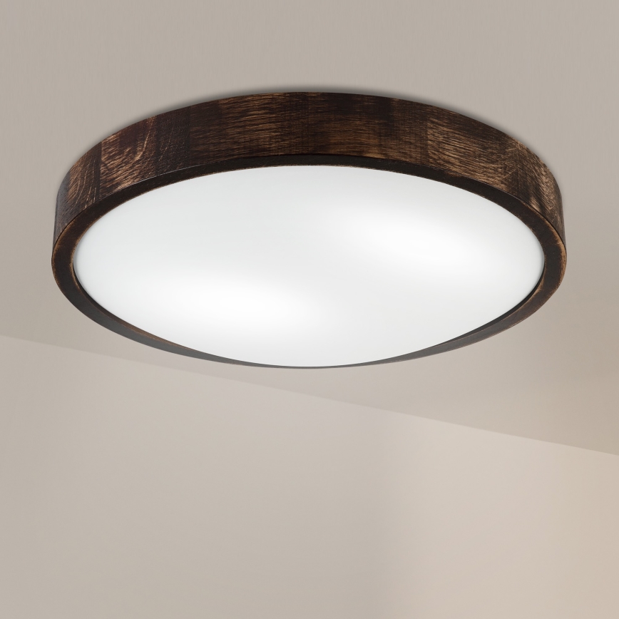 Brilagi - Ceiling light CARVALHO SLIM SMOKEY 2xE27/60W/230V oak Ø 37.5 cm