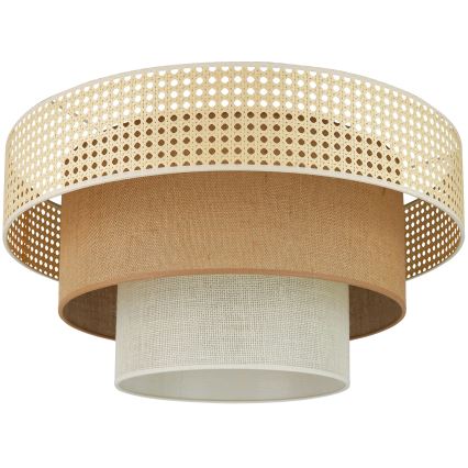 Brilagi - Ceiling light CEDAR LUNETA 1xE27/15W/230V d. 45 cm rattan/brown/creamy