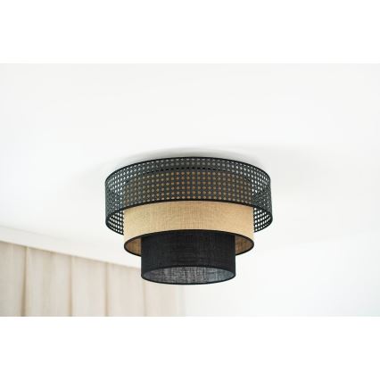 Brilagi - Ceiling light DAKOTA LUNETA 1xE27/15W/230V d. 45 cm black/rattan