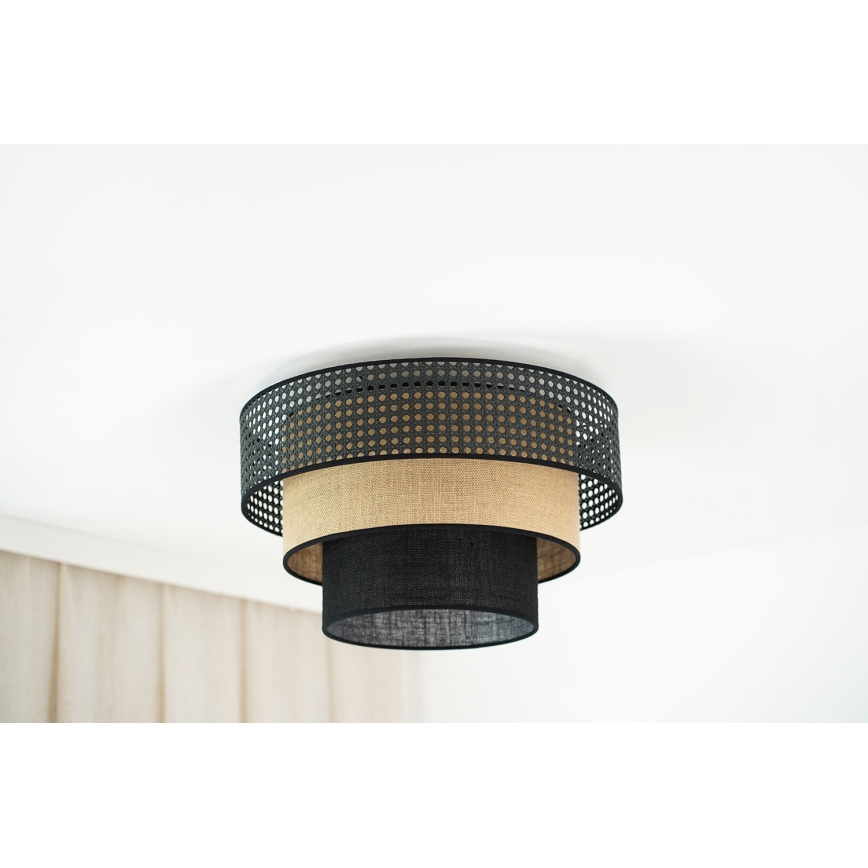 Brilagi - Ceiling light DAKOTA LUNETA 1xE27/15W/230V d. 45 cm black/rattan