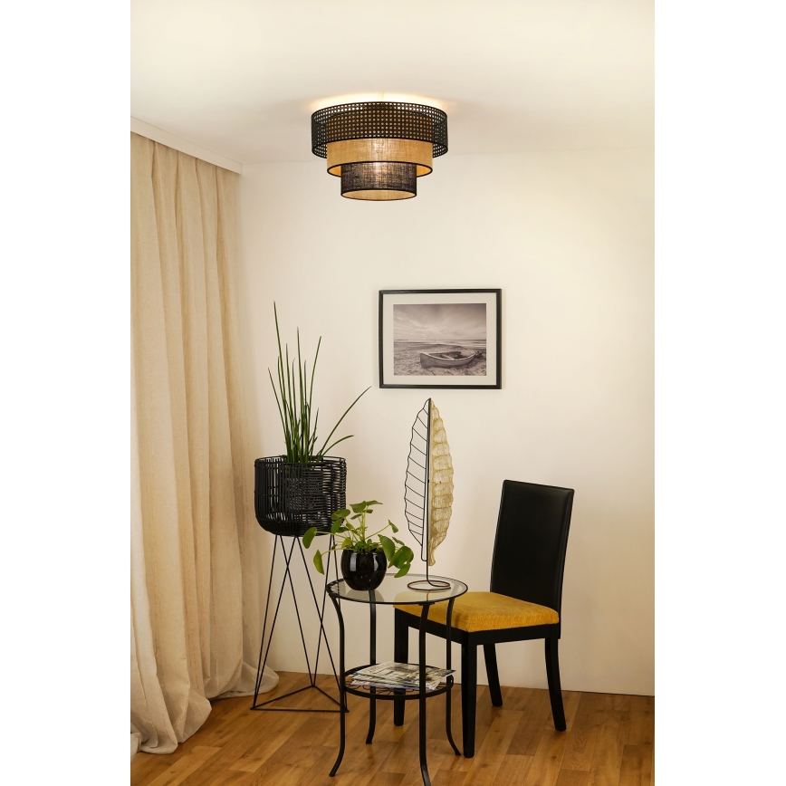 Brilagi - Ceiling light DAKOTA LUNETA 1xE27/15W/230V d. 45 cm black/rattan