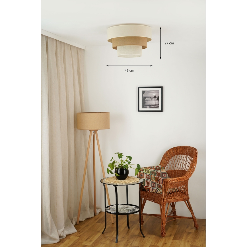 Brilagi-Ceiling light DENVER LUNETA 1xE27/15W/230V d. 45 beige/brown/creamy
