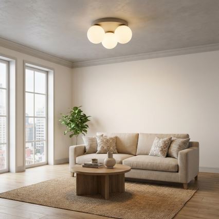 Brilagi - Ceiling light fixture MILO ECRU 1xE27/60W/230V Ø 15 cm beige/gold