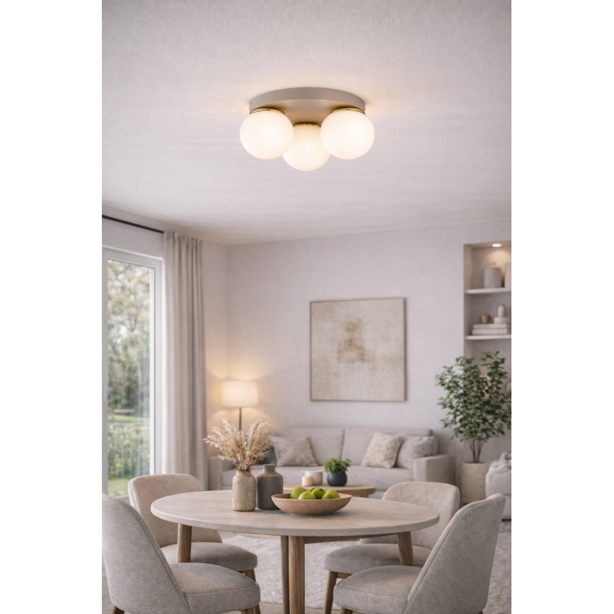 Brilagi - Ceiling light fixture MILO ECRU 1xE27/60W/230V Ø 15 cm beige/gold