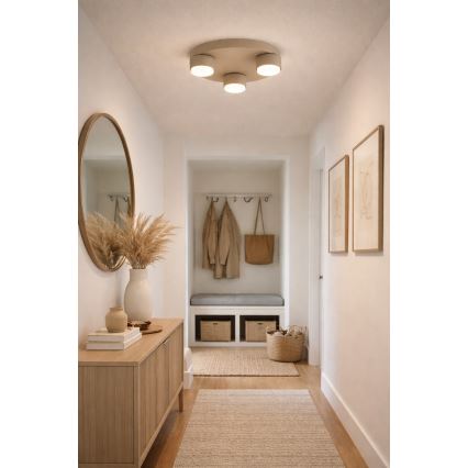 Brilagi - Ceiling light MONO 3x GX53 / 12W / 230V, Ø 30 cm, beige