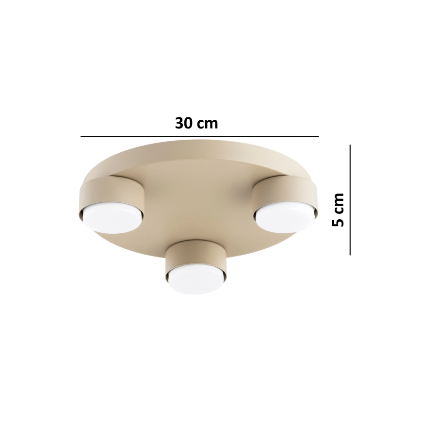 Brilagi - Ceiling light MONO 3x GX53 / 12W / 230V, Ø 30 cm, beige