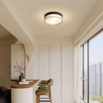 Brilagi - Ceiling light ORINO 2xE27/40W/230V Ø 27 cm black/oak
