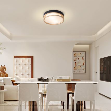 Brilagi - Ceiling light ORINO 2xE27/40W/230V Ø 27 cm black/oak