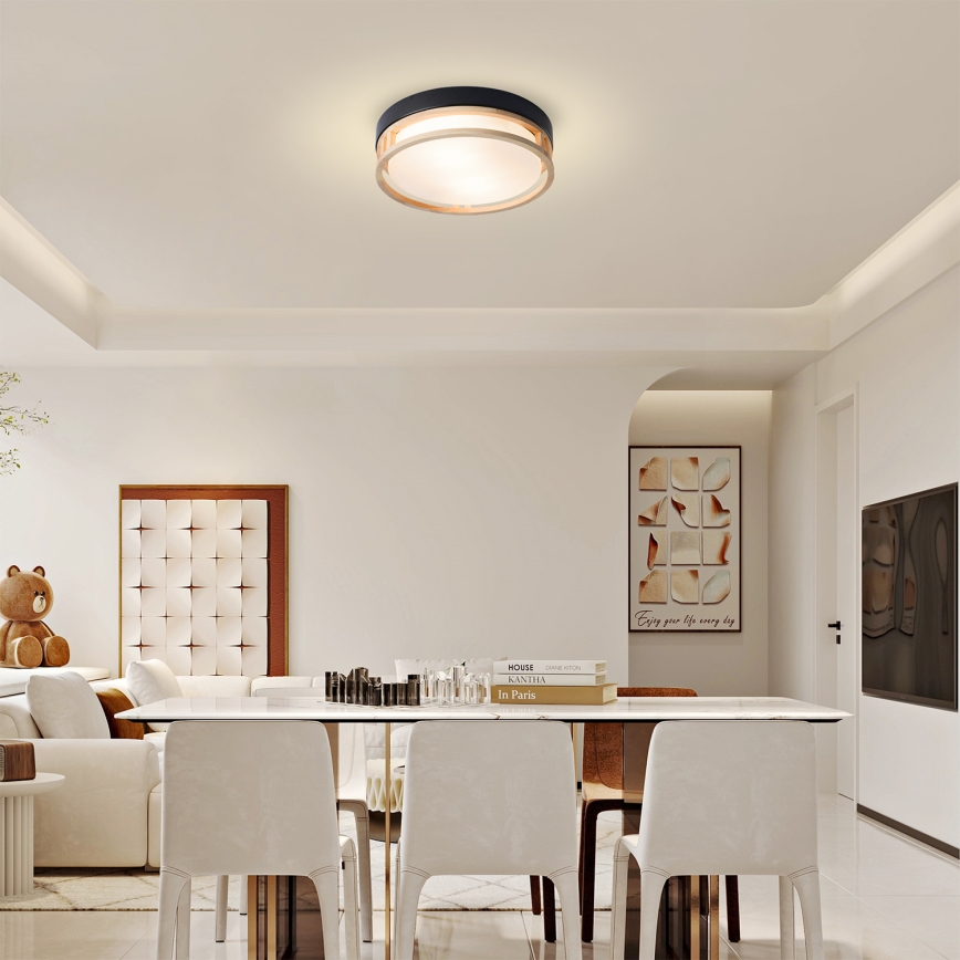 Brilagi - Ceiling light ORINO 2xE27/40W/230V Ø 27 cm black/oak