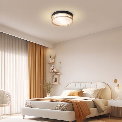 Brilagi - Ceiling light ORINO 2xE27/40W/230V Ø 27 cm black/oak