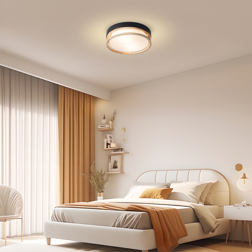 Brilagi - Ceiling light ORINO 2xE27/40W/230V Ø 27 cm black/oak