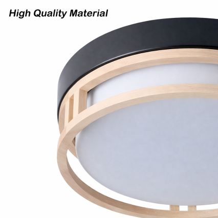 Brilagi - Ceiling light ORINO 2xE27/40W/230V Ø 27 cm black/oak
