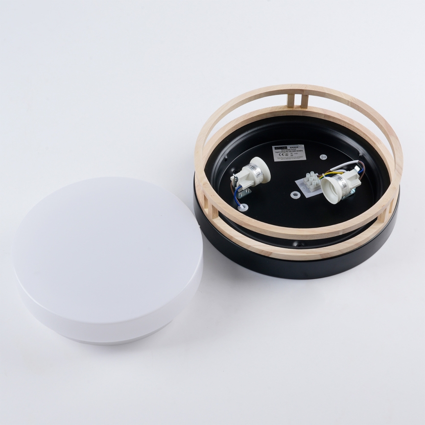 Brilagi - Ceiling light ORINO 2xE27/40W/230V Ø 27 cm black/oak