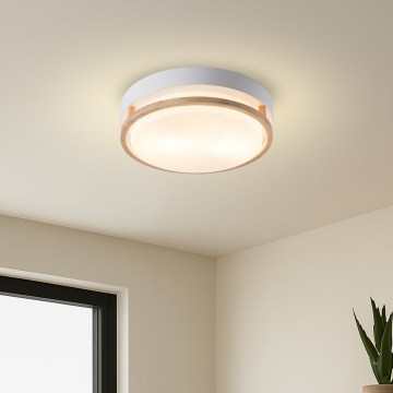 Brilagi - Ceiling light ORINO 2xE27/40W/230V Ø 27 cm White/Oak