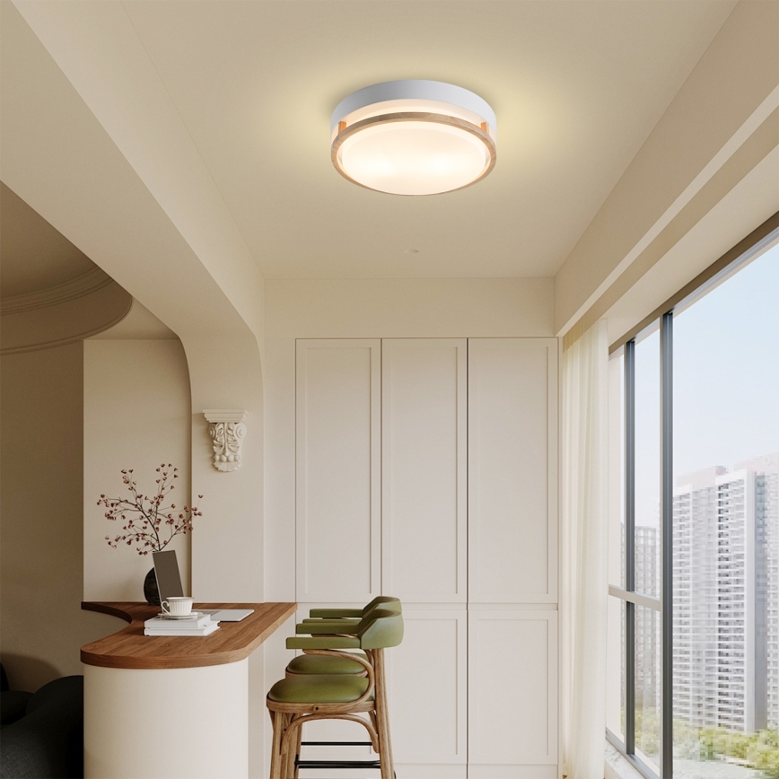Brilagi - Ceiling light ORINO 2xE27/40W/230V Ø 27 cm White/Oak