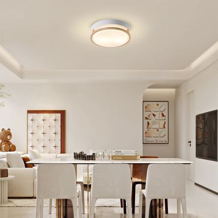Brilagi - Ceiling light ORINO 2xE27/40W/230V Ø 27 cm White/Oak