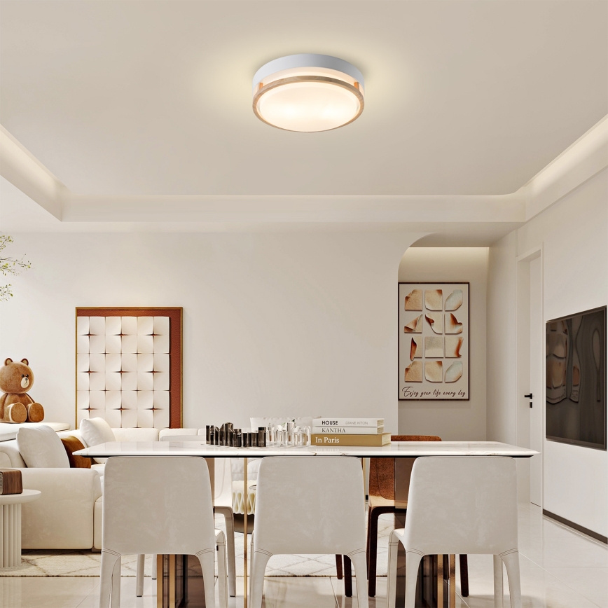 Brilagi - Ceiling light ORINO 2xE27/40W/230V Ø 27 cm White/Oak