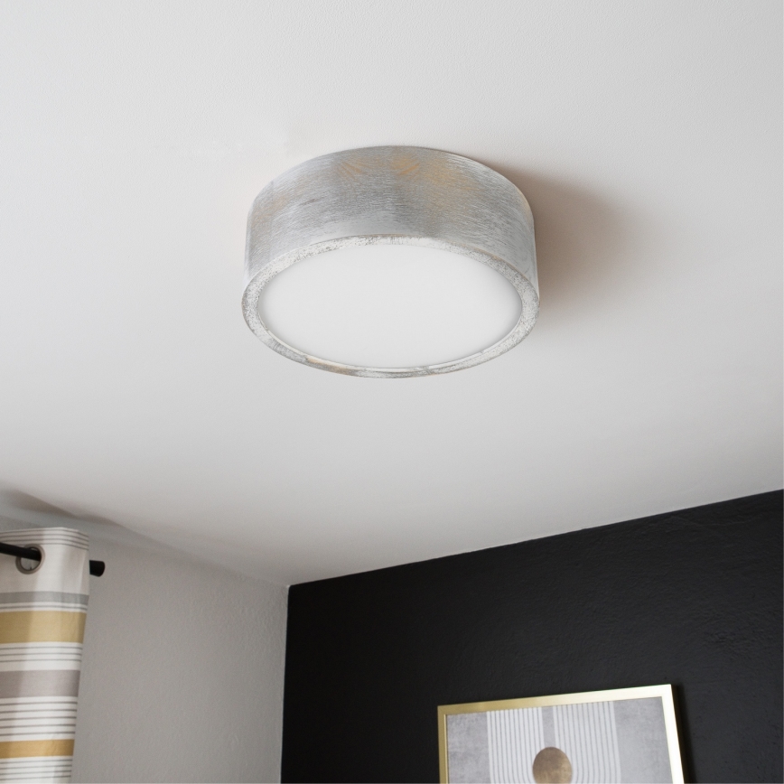Brilagi - Ceiling light PINO 1xE27/15W/230V pine/silver Ø 27,5 cm
