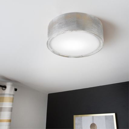 Brilagi - Ceiling light PINO 1xE27/15W/230V pine/silver Ø 27,5 cm