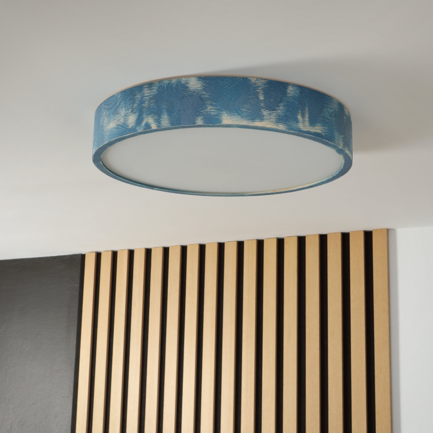 Brilagi - Ceiling light PINO 3xE27/15W/230V pine/blue, Ø 47.5 cm