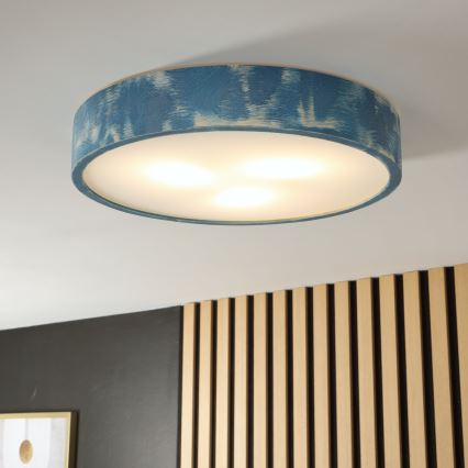 Brilagi - Ceiling light PINO 3xE27/15W/230V pine/blue, Ø 47.5 cm