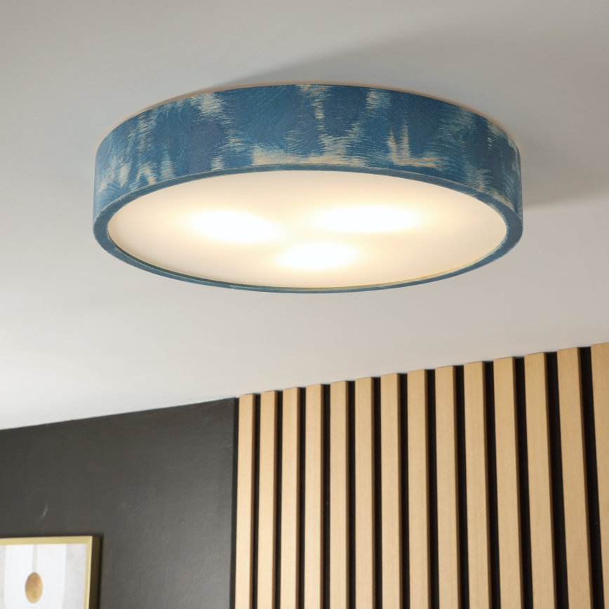 Brilagi - Ceiling light PINO 3xE27/15W/230V pine/blue, Ø 47.5 cm