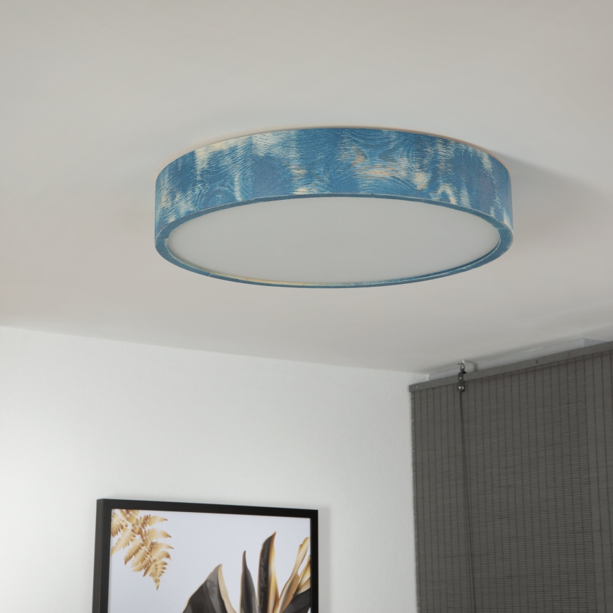 Brilagi - Ceiling light PINO 3xE27/15W/230V pine/blue, Ø 47.5 cm