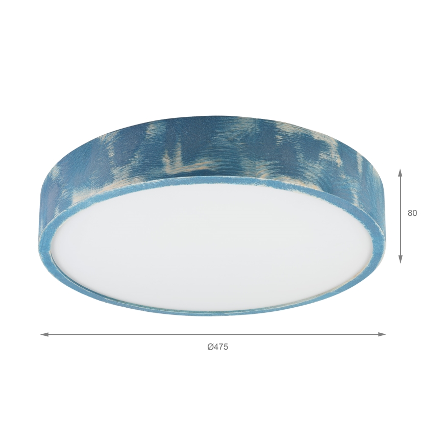 Brilagi - Ceiling light PINO 3xE27/15W/230V pine/blue, Ø 47.5 cm