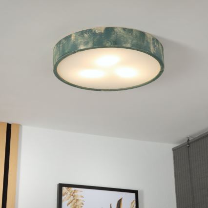 Brilagi - Ceiling light PINO 3xE27/15W/230V pine/green dia. 47,5 cm