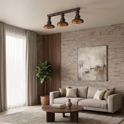 Brilagi - Ceiling light PYRONIC 3xE27/40W/230V bronze/patina