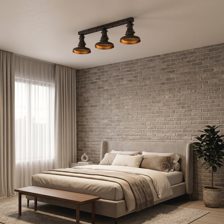 Brilagi - Ceiling light PYRONIC 3xE27/40W/230V bronze/patina