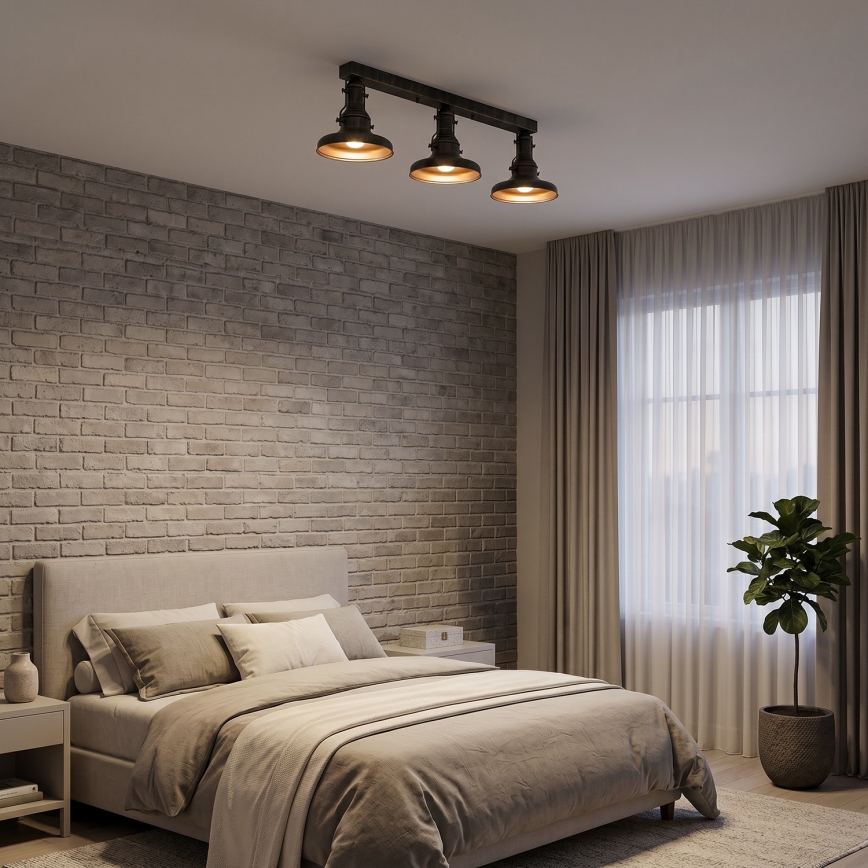 Brilagi - Ceiling light PYRONIC 3xE27/40W/230V bronze/patina