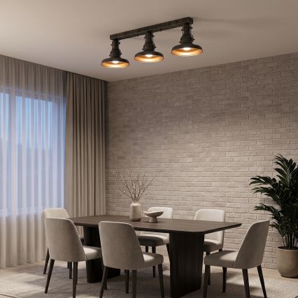 Brilagi - Ceiling light PYRONIC 3xE27/40W/230V bronze/patina